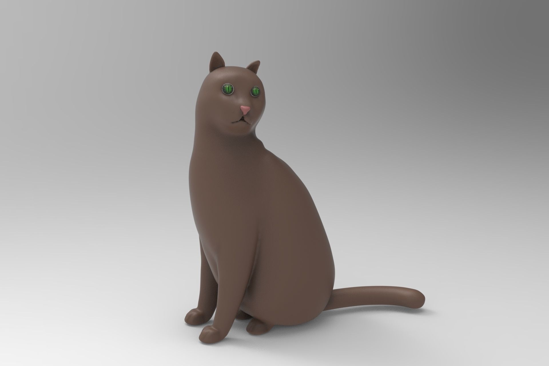 Cat Model with eyes 3D model_3