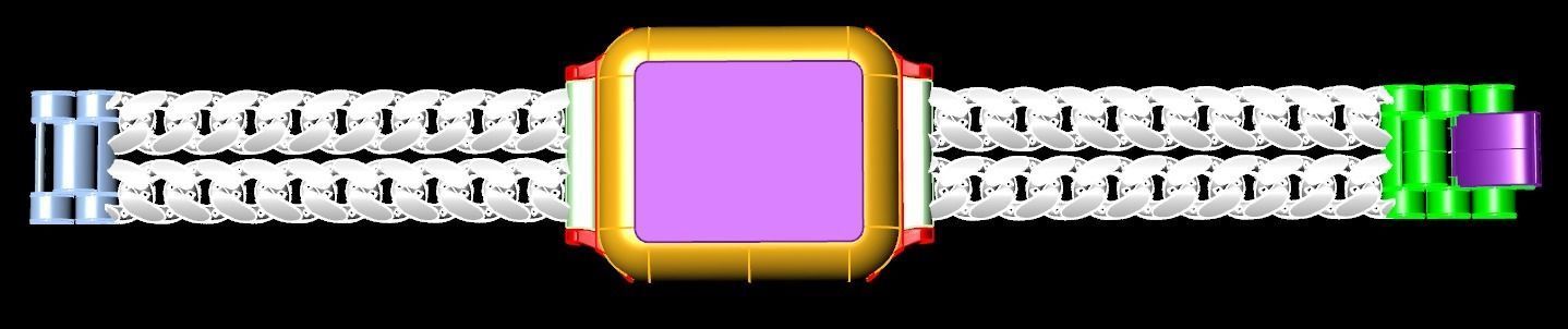 Apple Watch 2x Cuban Chain Band 17cm 3D print model_1