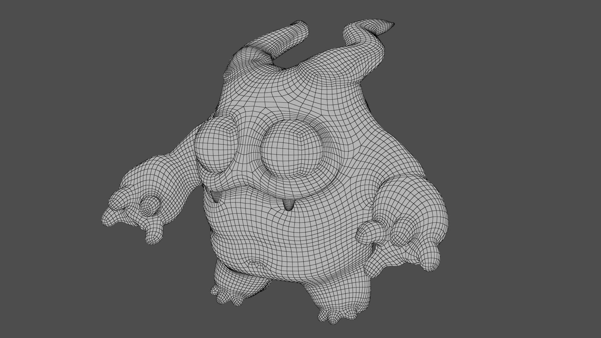 Cute Monster Low-poly 3D model_26