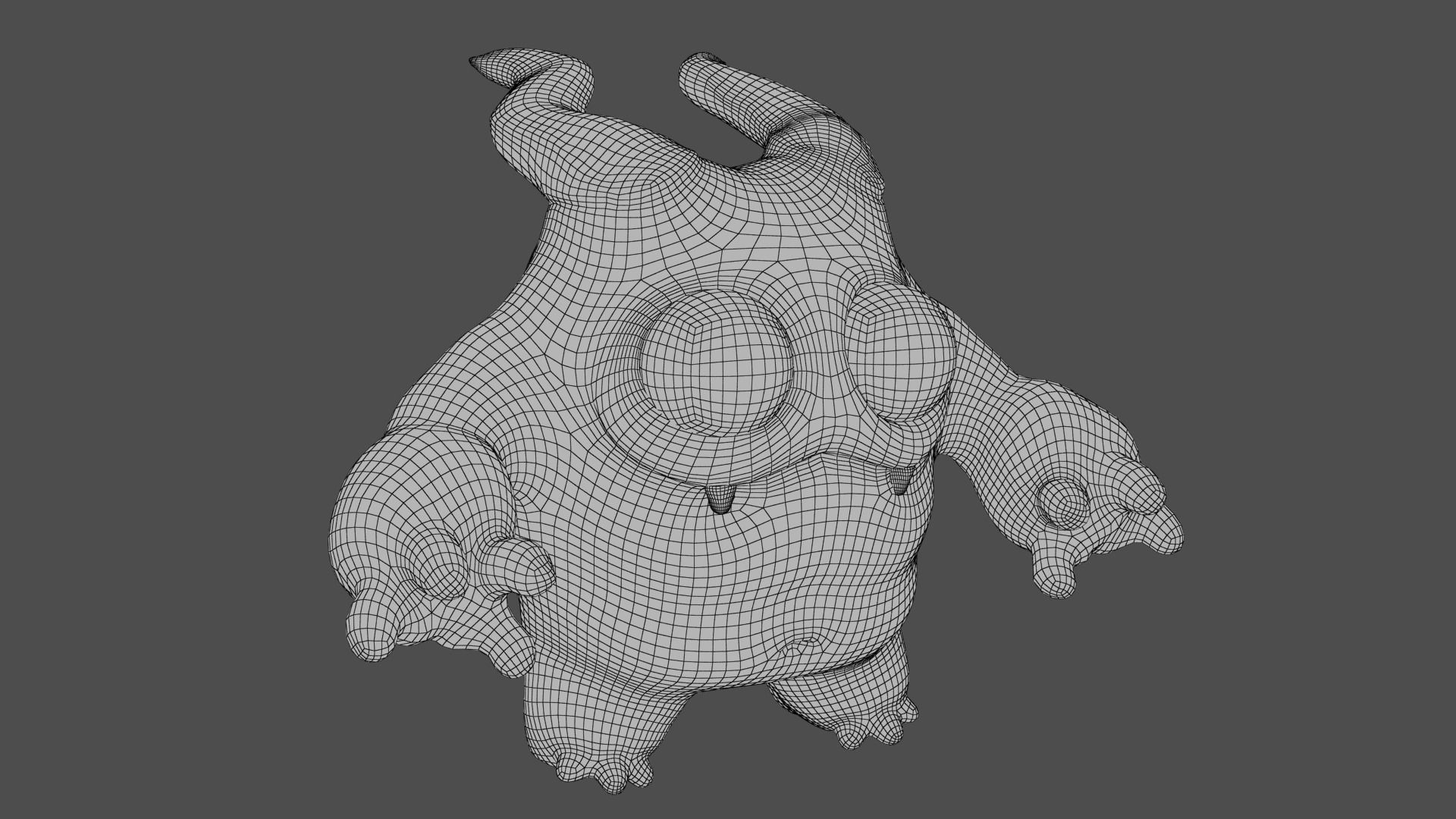 Cute Monster Low-poly 3D model_25