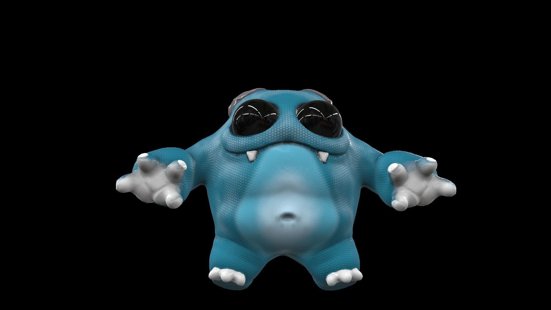 Cute Monster Low-poly 3D model_9