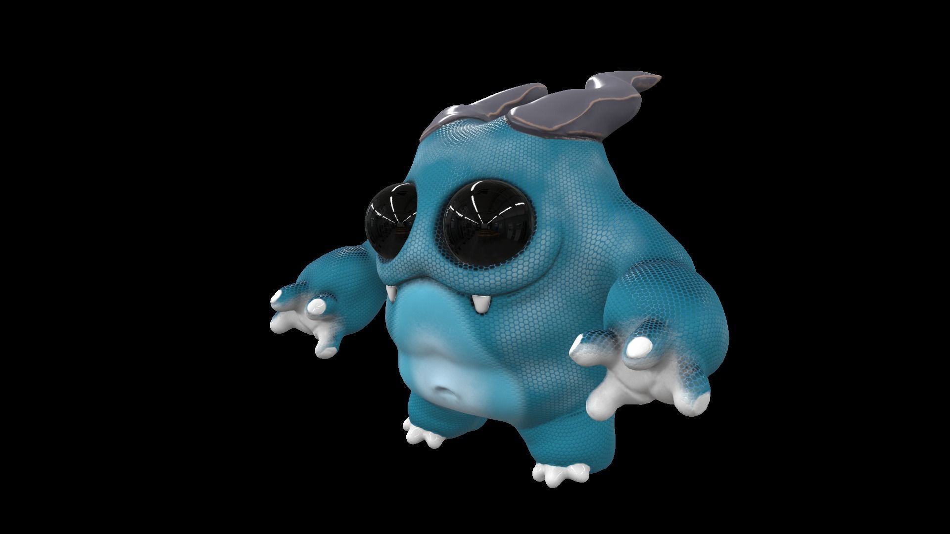 Cute Monster Low-poly 3D model_3