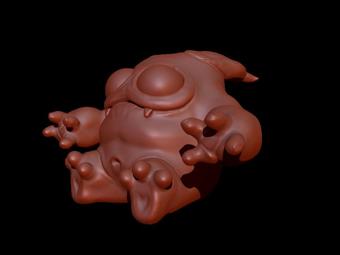 Cute Monster Low-poly 3D model_16