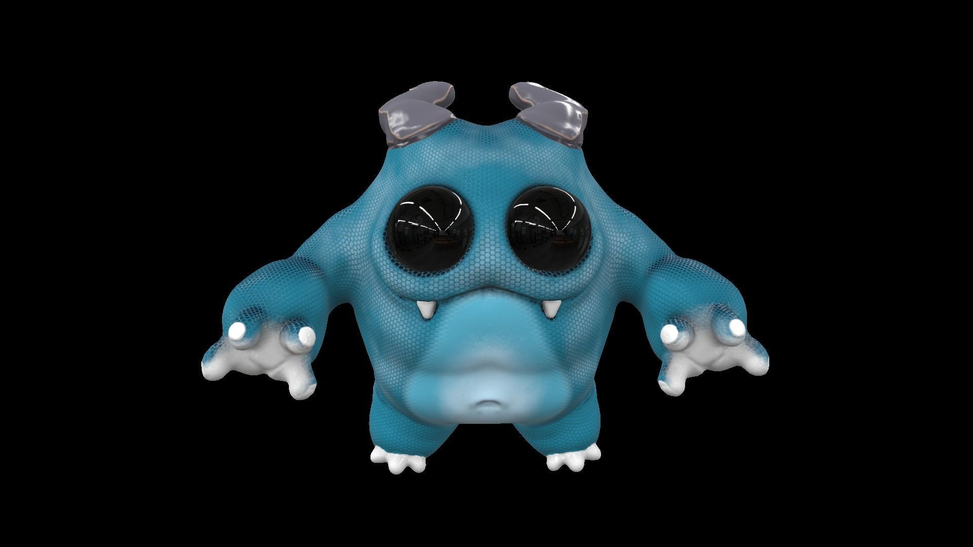 Cute Monster Low-poly 3D model_2
