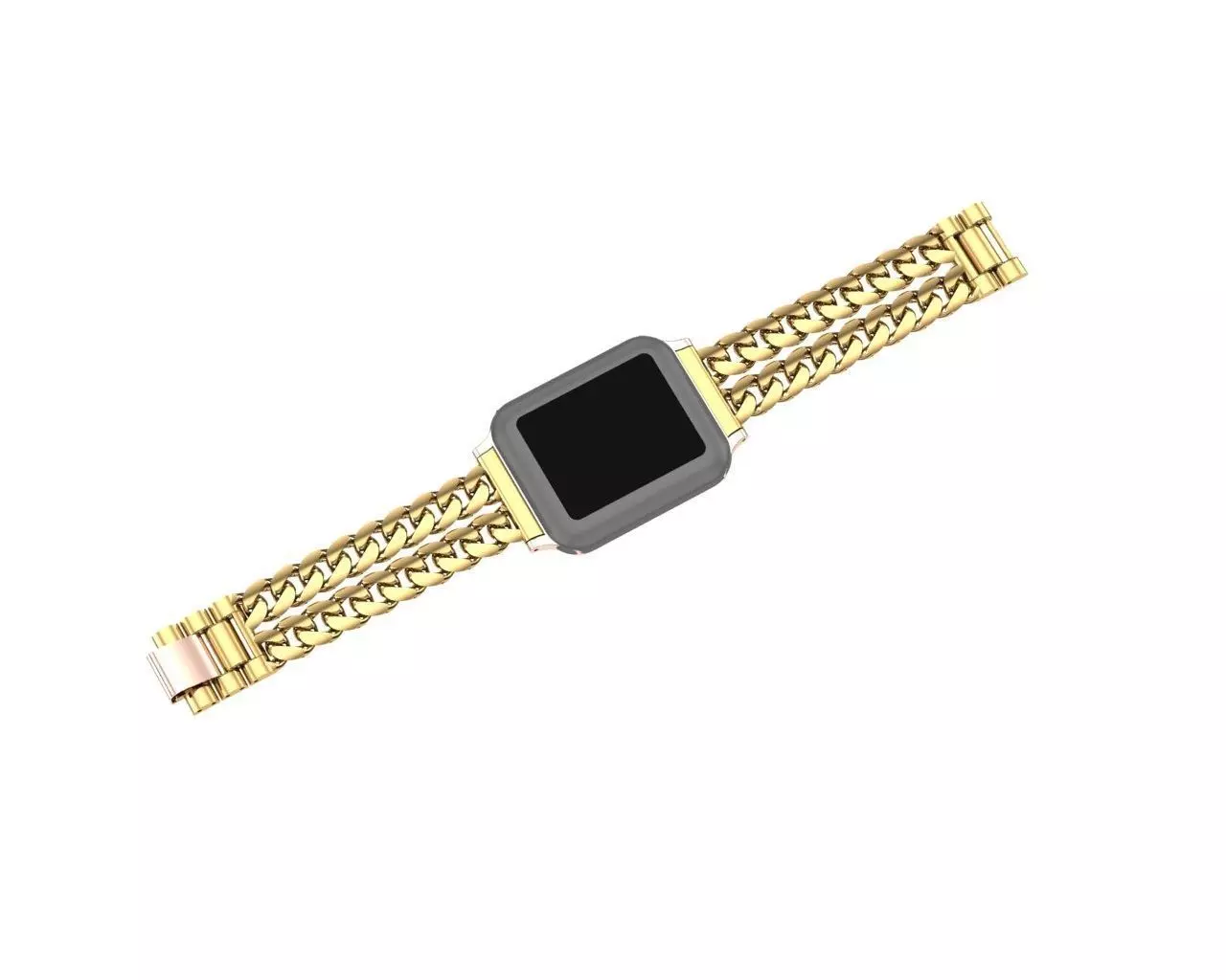 Apple Watch 2xCuban Chain Band 14cm 3D print model_0