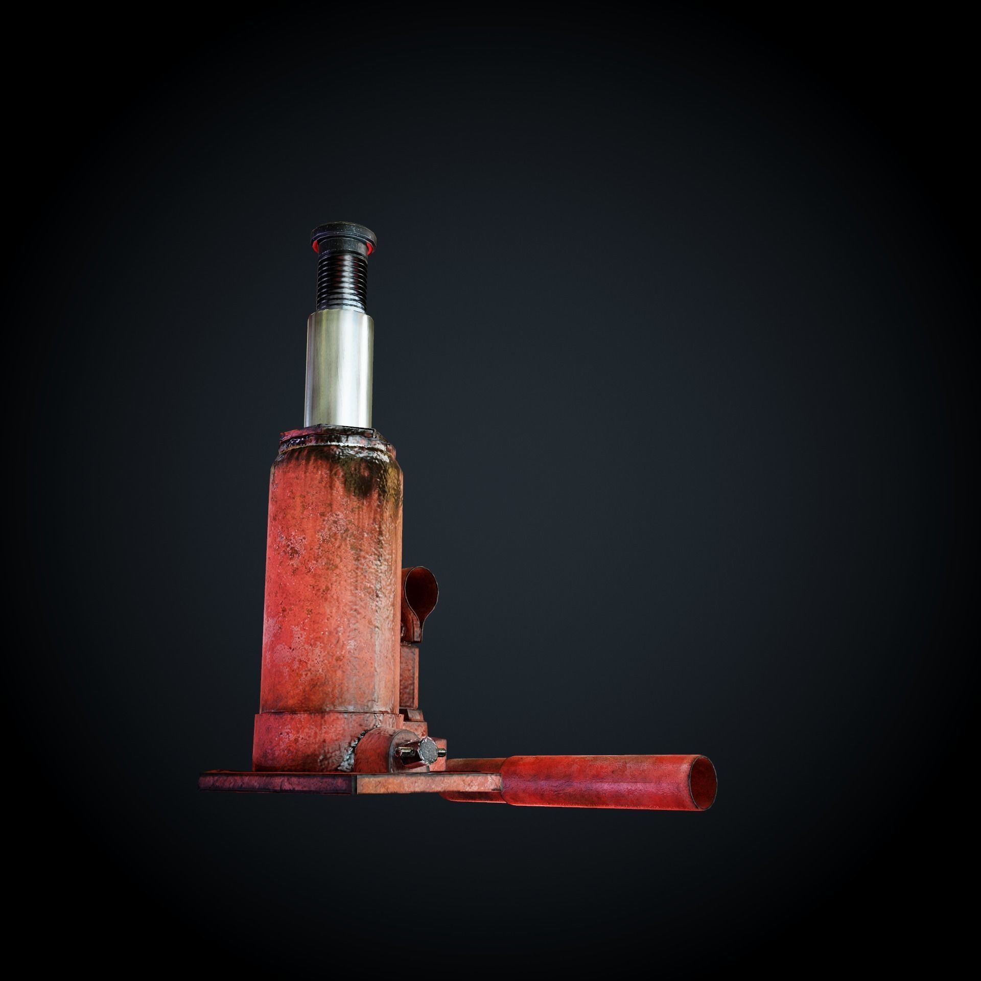 Hydraulic Jack PBR LowPoly Low-poly 3D model_6