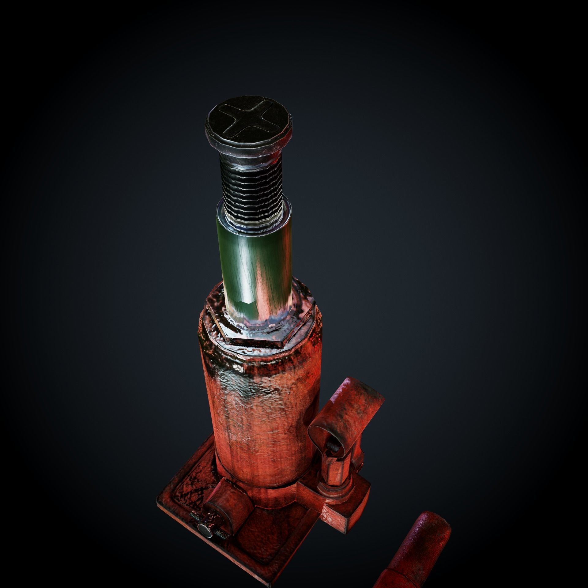 Hydraulic Jack PBR LowPoly Low-poly 3D model_5
