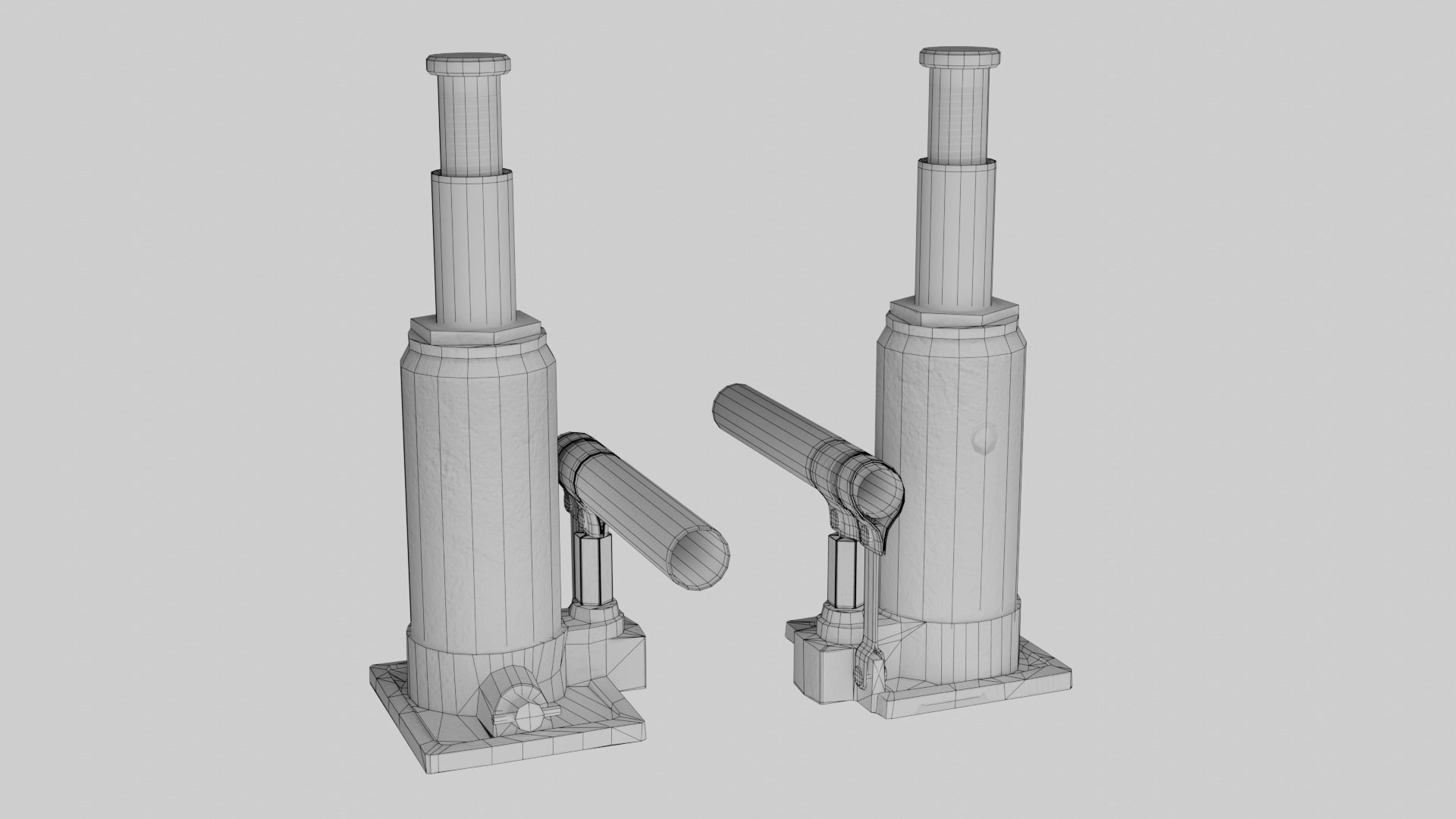 Hydraulic Jack PBR LowPoly Low-poly 3D model_7