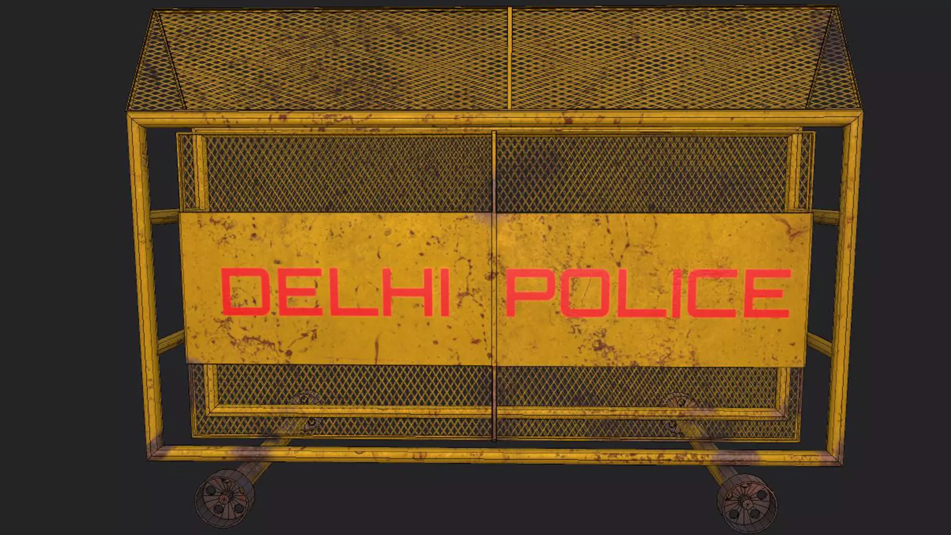 Police Barrier Low-poly 3D model
