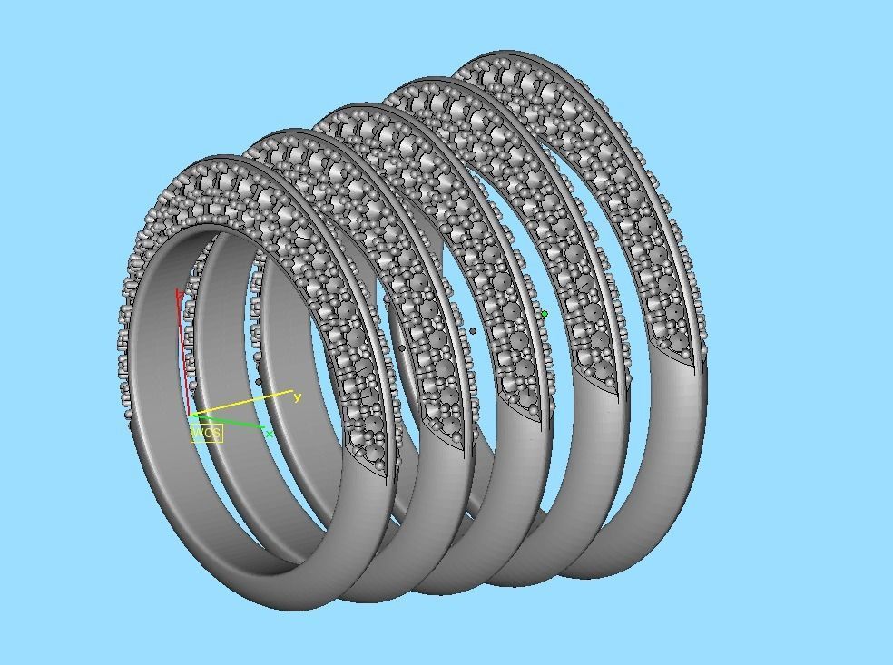 Wedding Set Jewelry Set 1ct Stone Wedding band 3dmodels 3D Model Collection_26