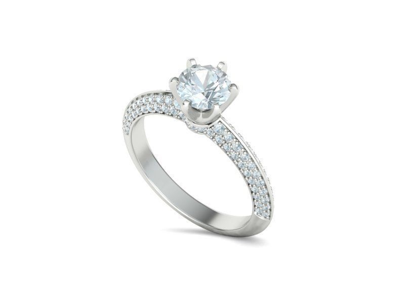 Wedding Set Jewelry Set 1ct Stone Wedding band 3dmodels 3D Model Collection_35