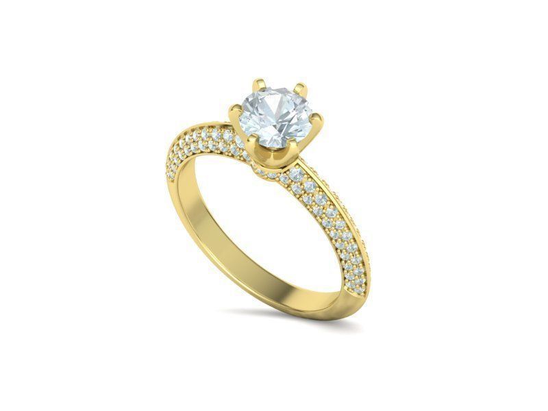 Wedding Set Jewelry Set 1ct Stone Wedding band 3dmodels 3D Model Collection_36