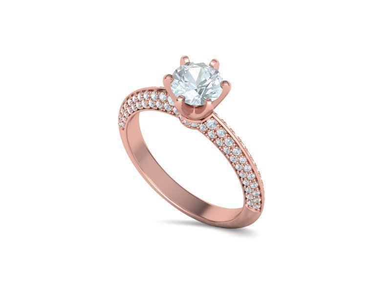 Wedding Set Jewelry Set 1ct Stone Wedding band 3dmodels 3D Model Collection_34