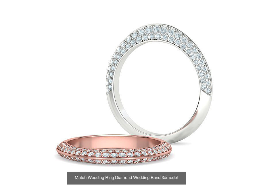 Wedding Set Jewelry Set 1ct Stone Wedding band 3dmodels 3D Model Collection_4