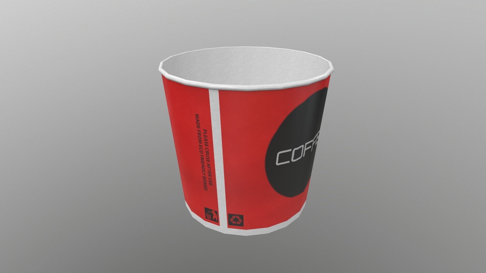 Coffee Cup Low-poly 3D model_13