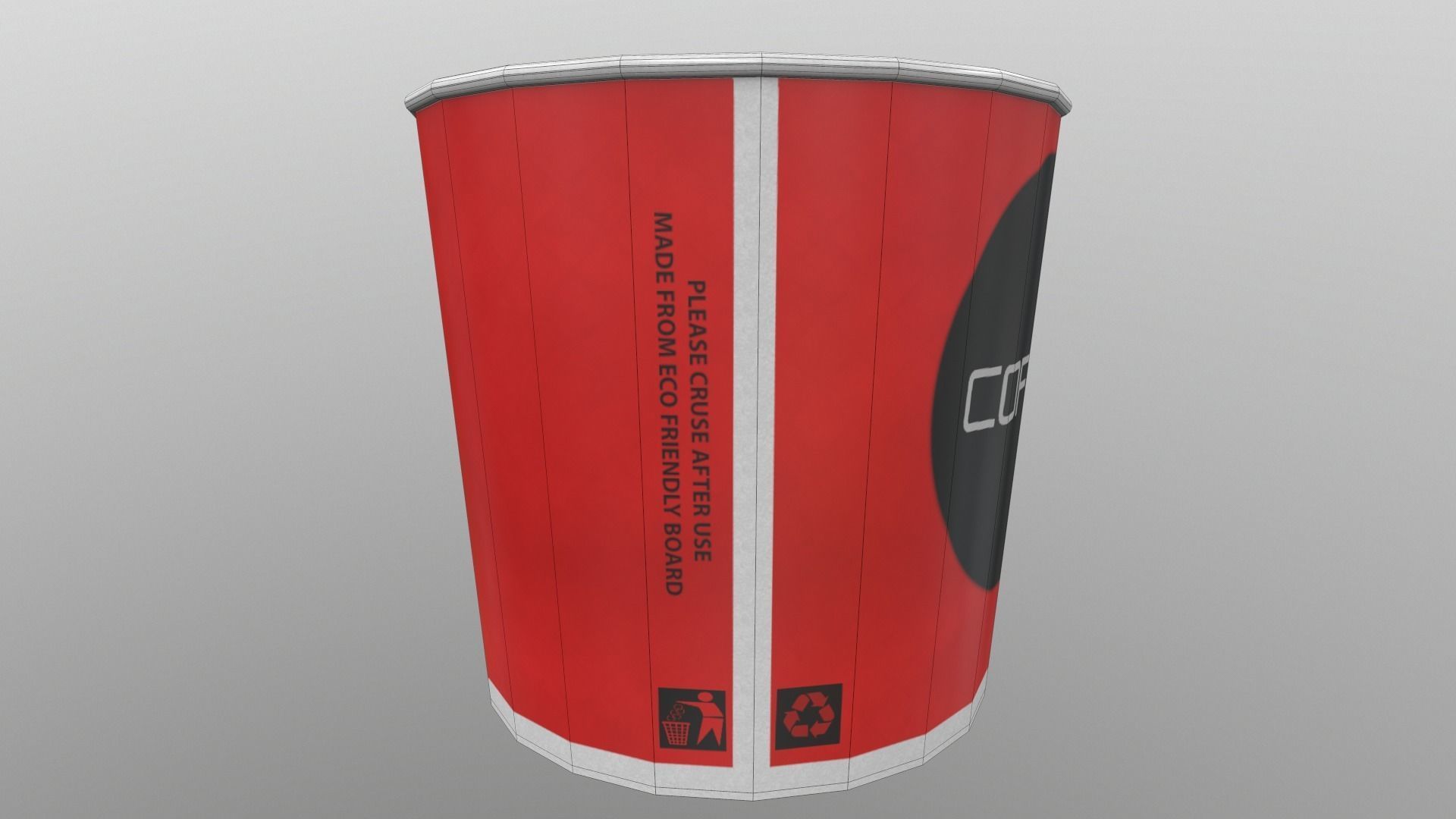 Coffee Cup Low-poly 3D model_15