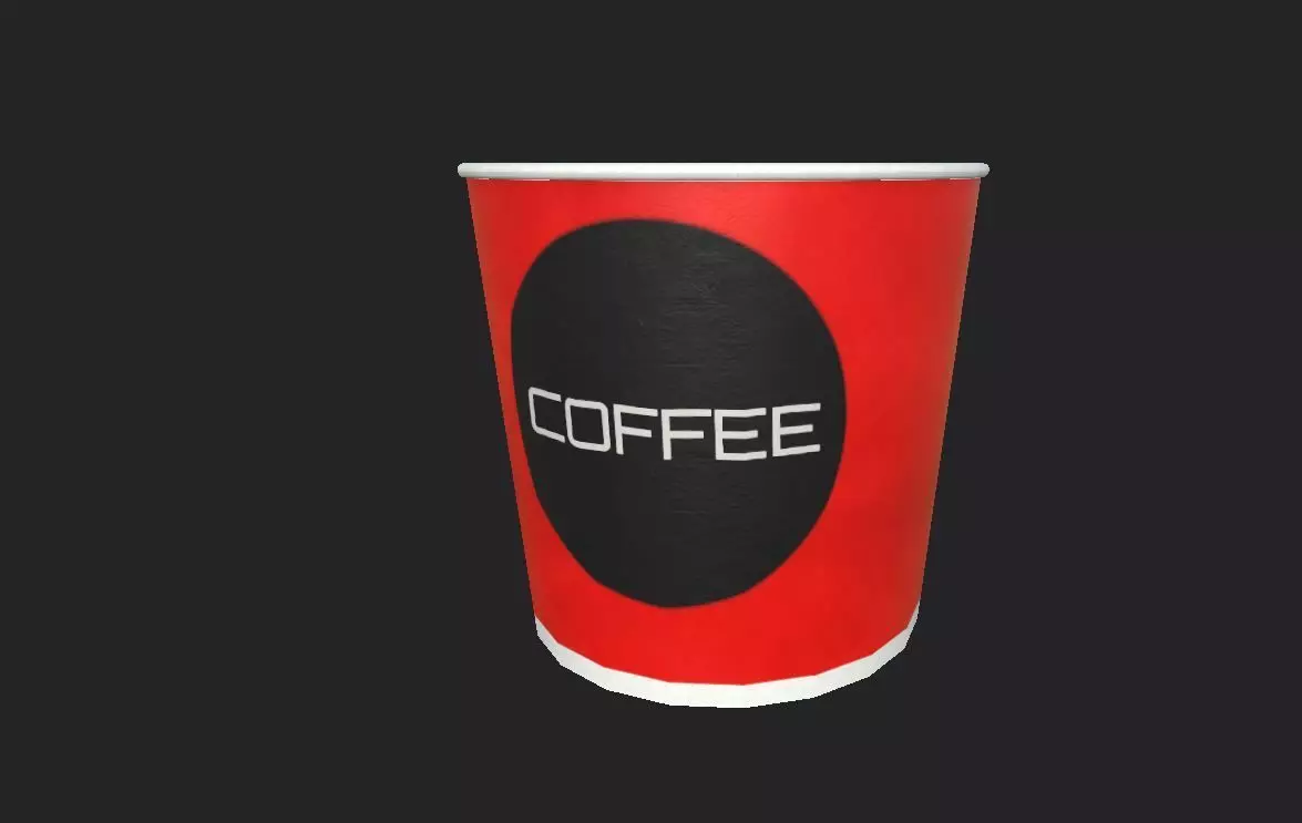 Coffee Cup Low-poly 3D model_0