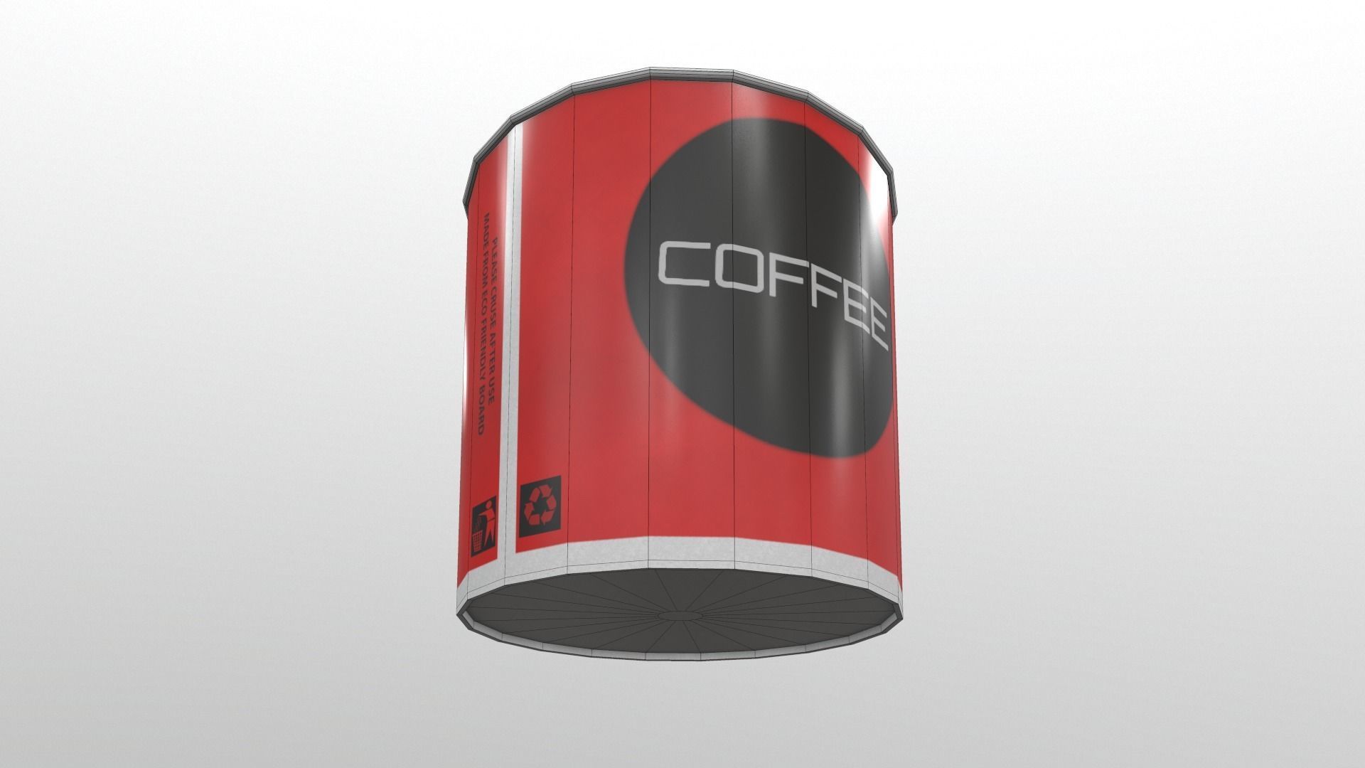 Coffee Cup Low-poly 3D model_3
