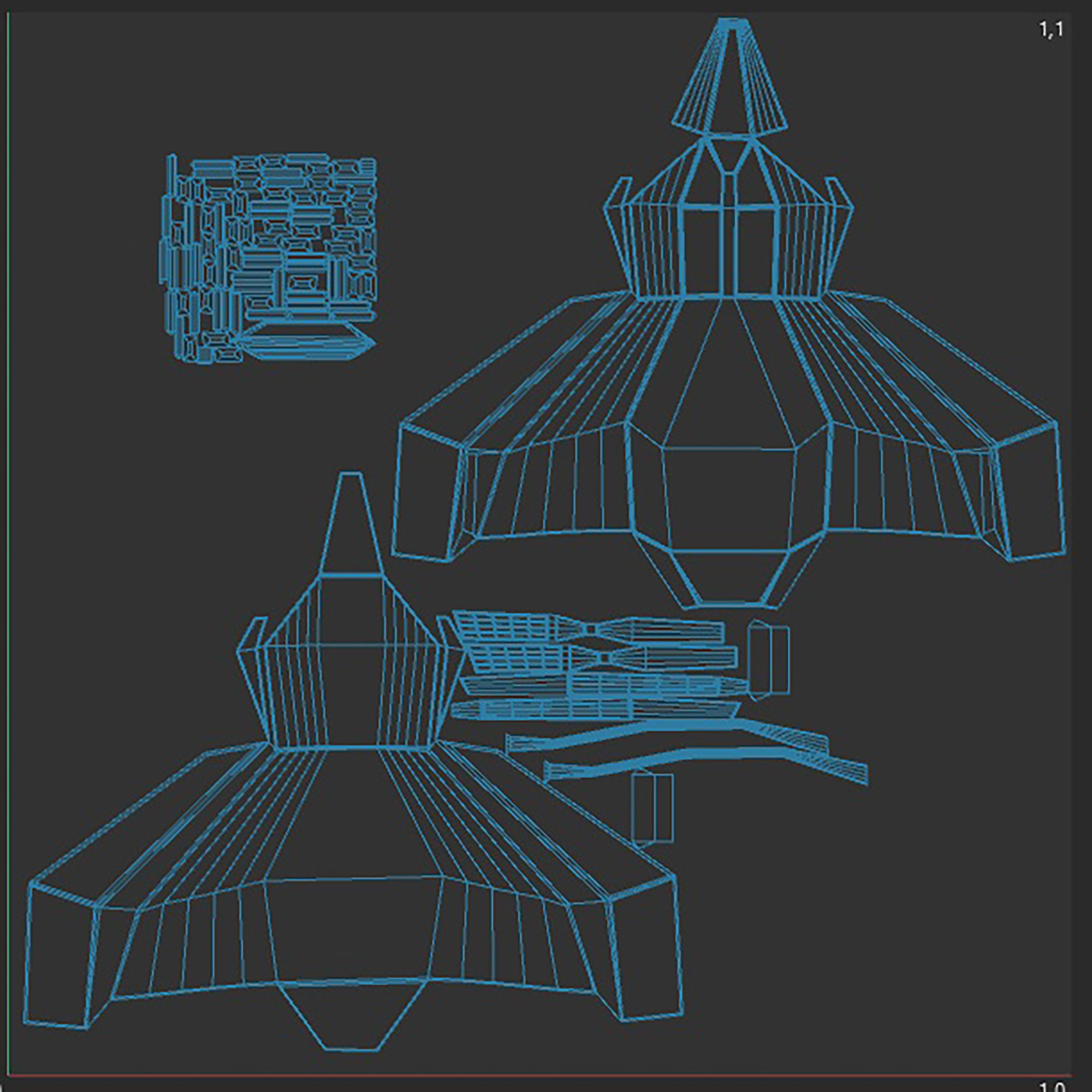 green space mosquito Low-poly 3D model_19