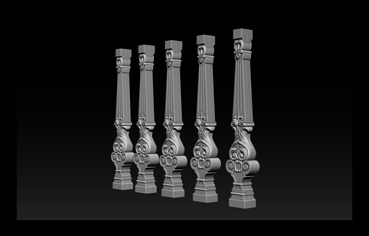Carved decor for stairs 3D print model_12