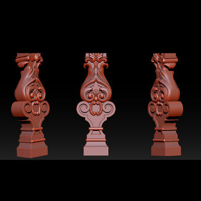 Carved decor for stairs 3D print model_22