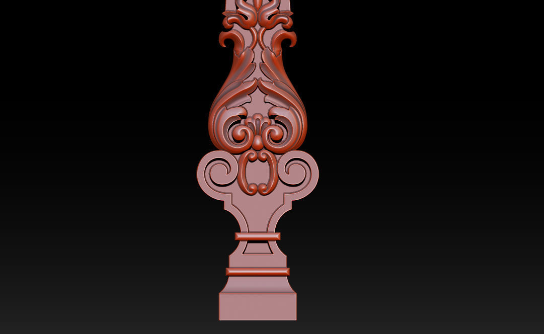 Carved decor for stairs 3D print model_21