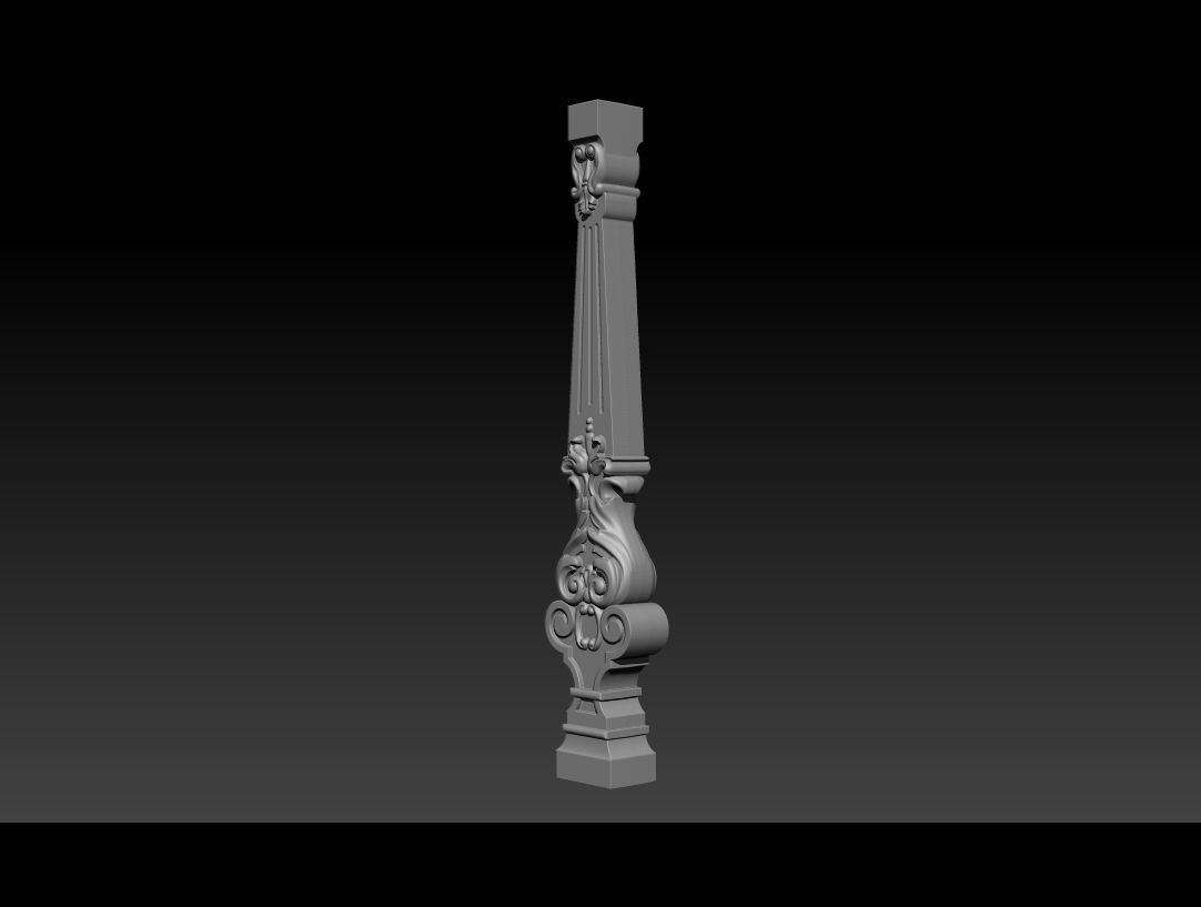 Carved decor for stairs 3D print model_17