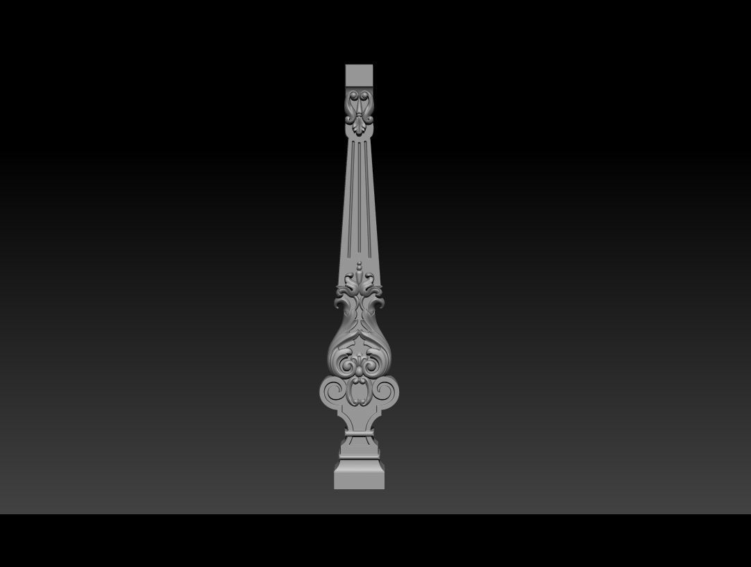 Carved decor for stairs 3D print model_14