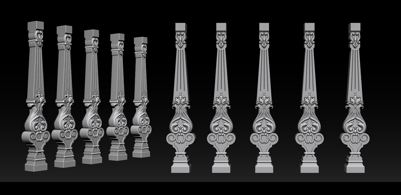 Carved decor for stairs 3D print model_13