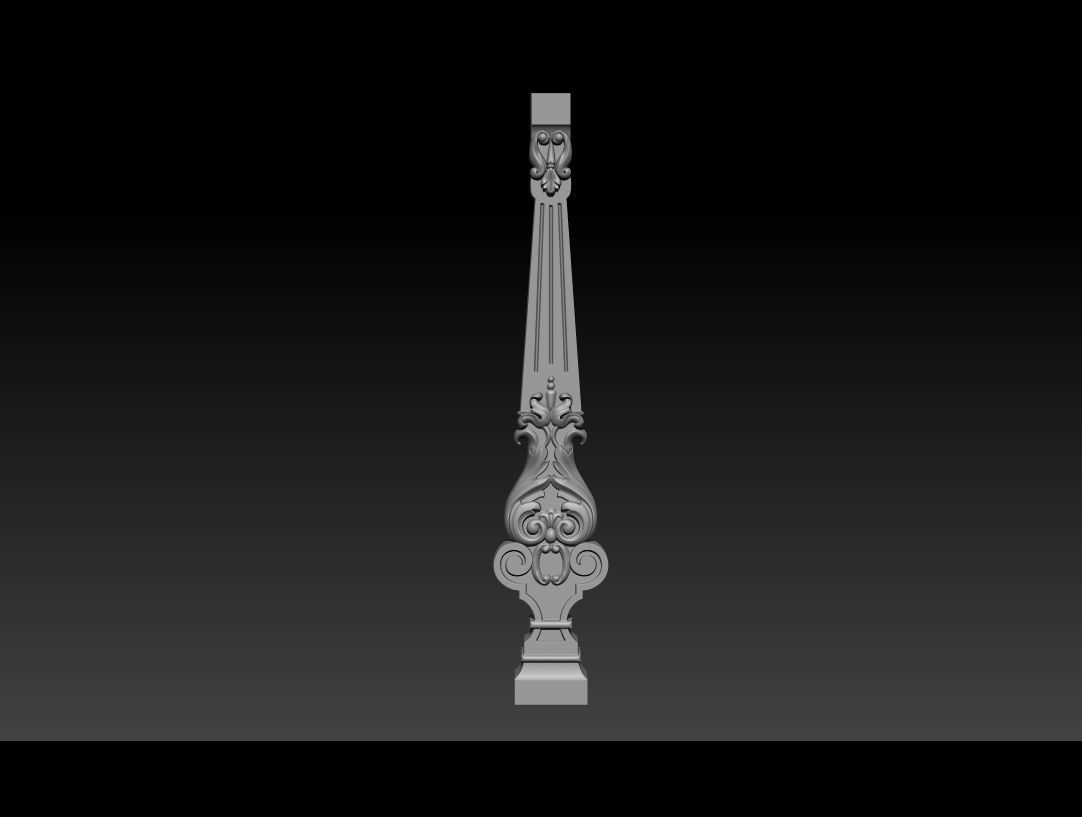 Carved decor for stairs 3D print model_18