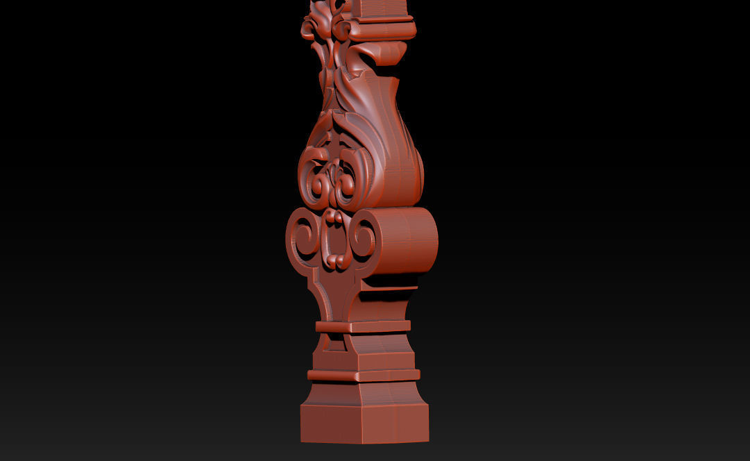 Carved decor for stairs 3D print model_20