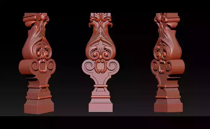 Carved decor for stairs 3D print model
