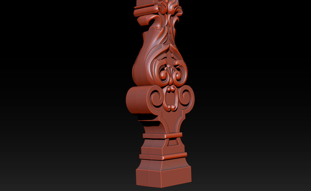 Carved decor for stairs 3D print model_19
