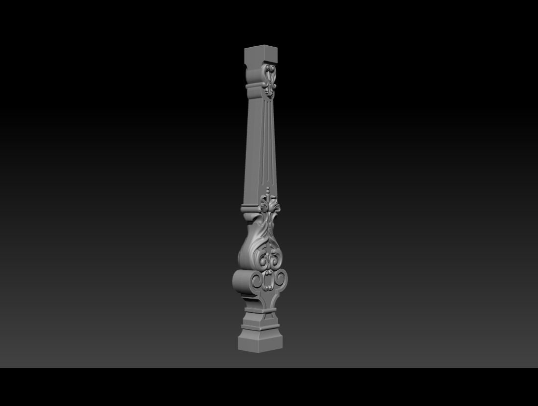 Carved decor for stairs 3D print model_15