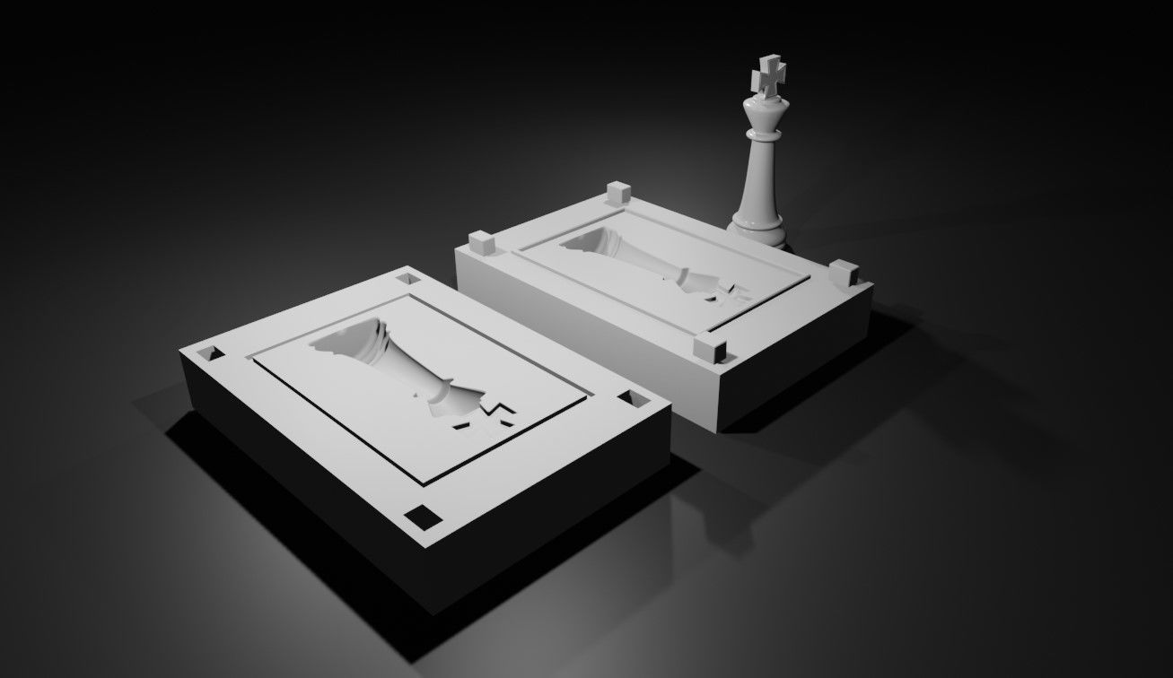 Mold for King - Chess Game - Form - Xadrez Molde Forma 3D print model_11