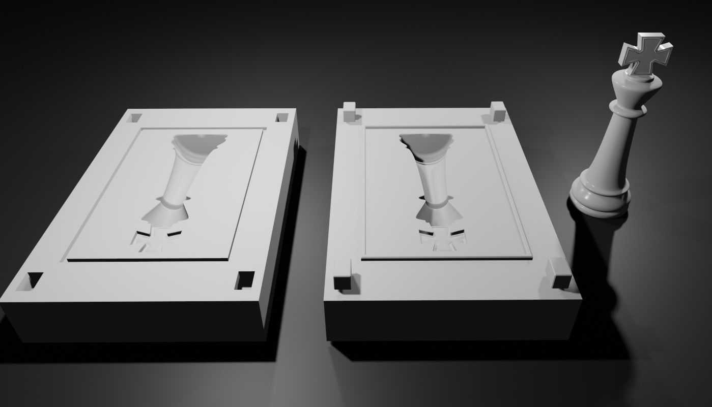 Mold for King - Chess Game - Form - Xadrez Molde Forma 3D print model_1