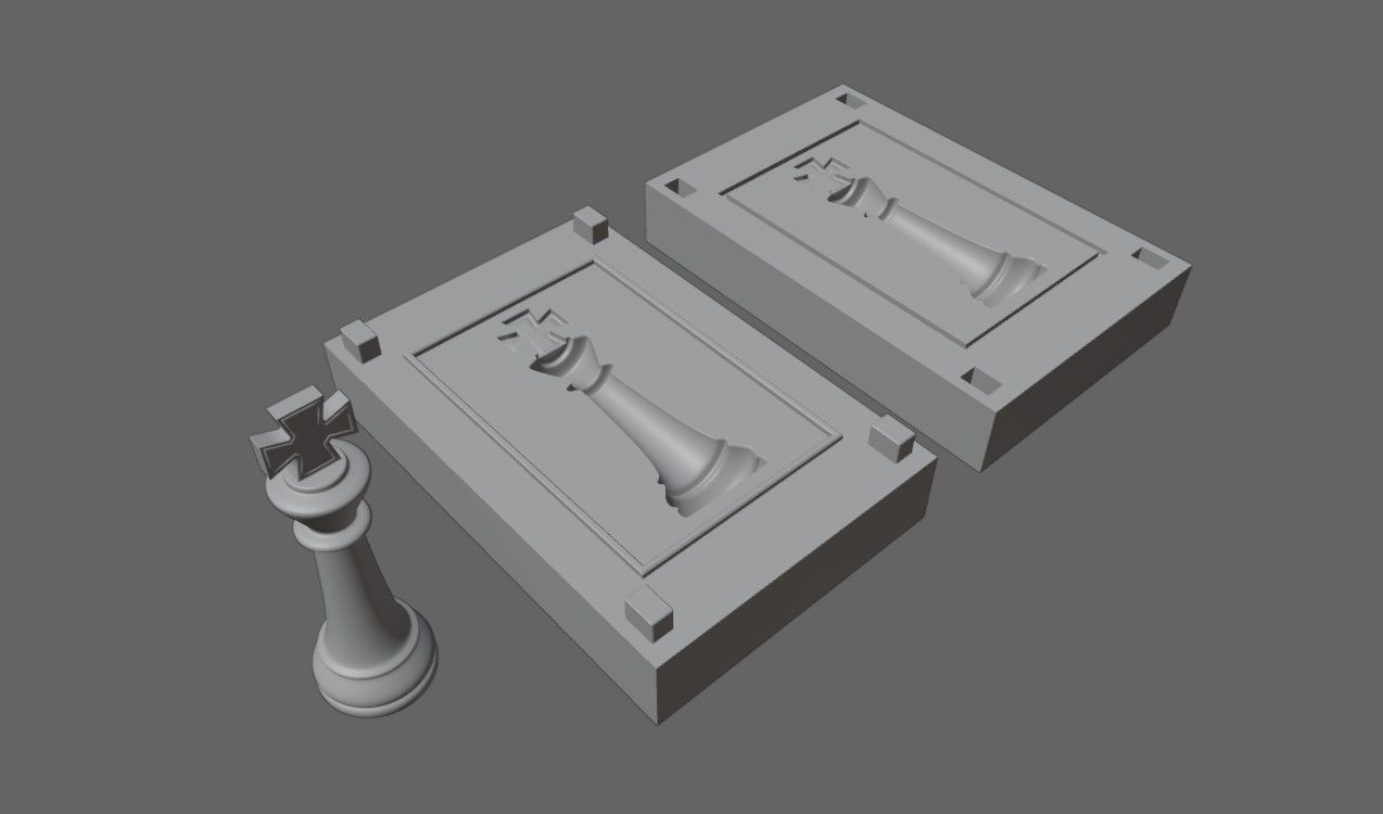 Mold for King - Chess Game - Form - Xadrez Molde Forma 3D print model_2