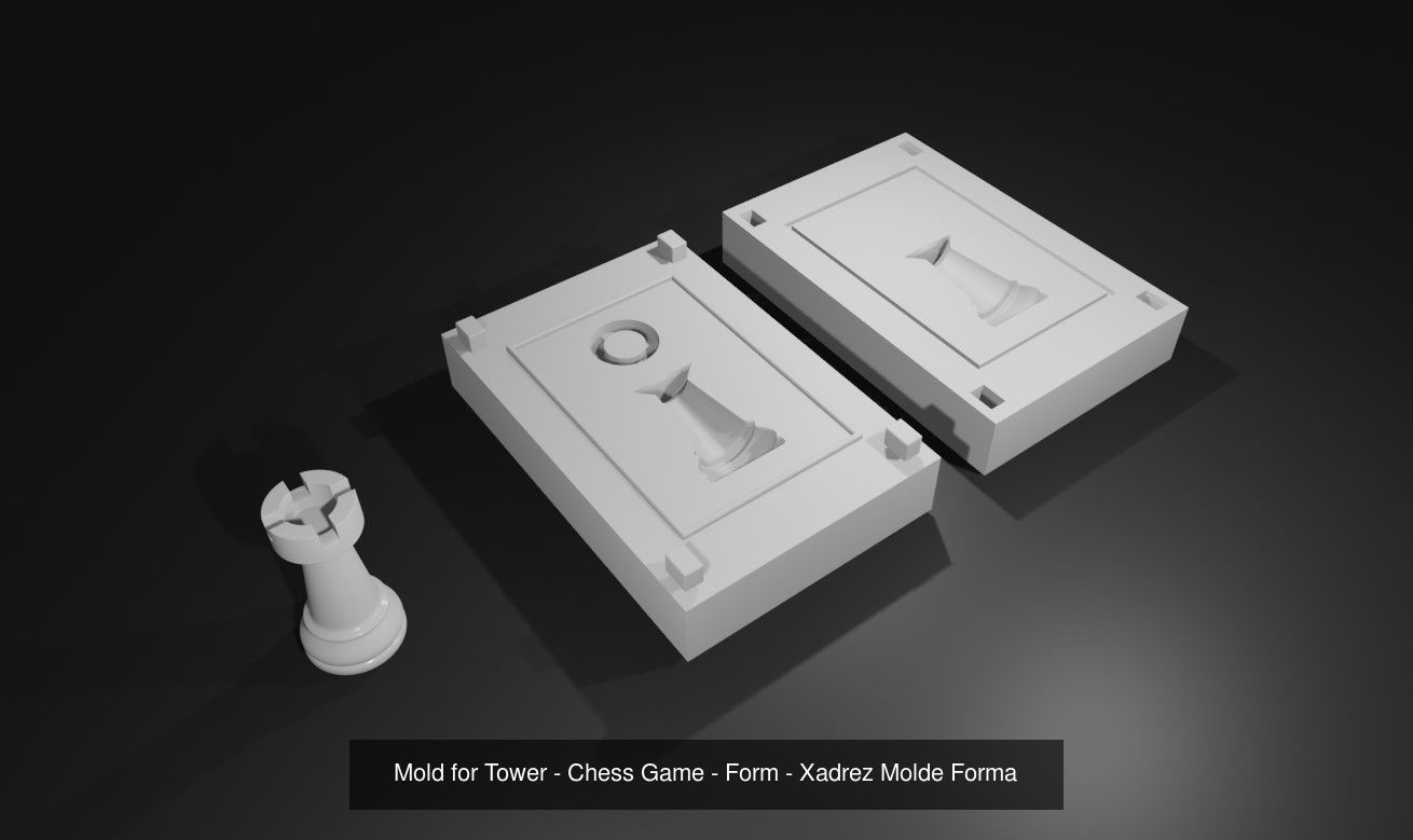Mold for Chess Game Pieces - Full Pack - Form - Xadrez 3D Model Collection_2