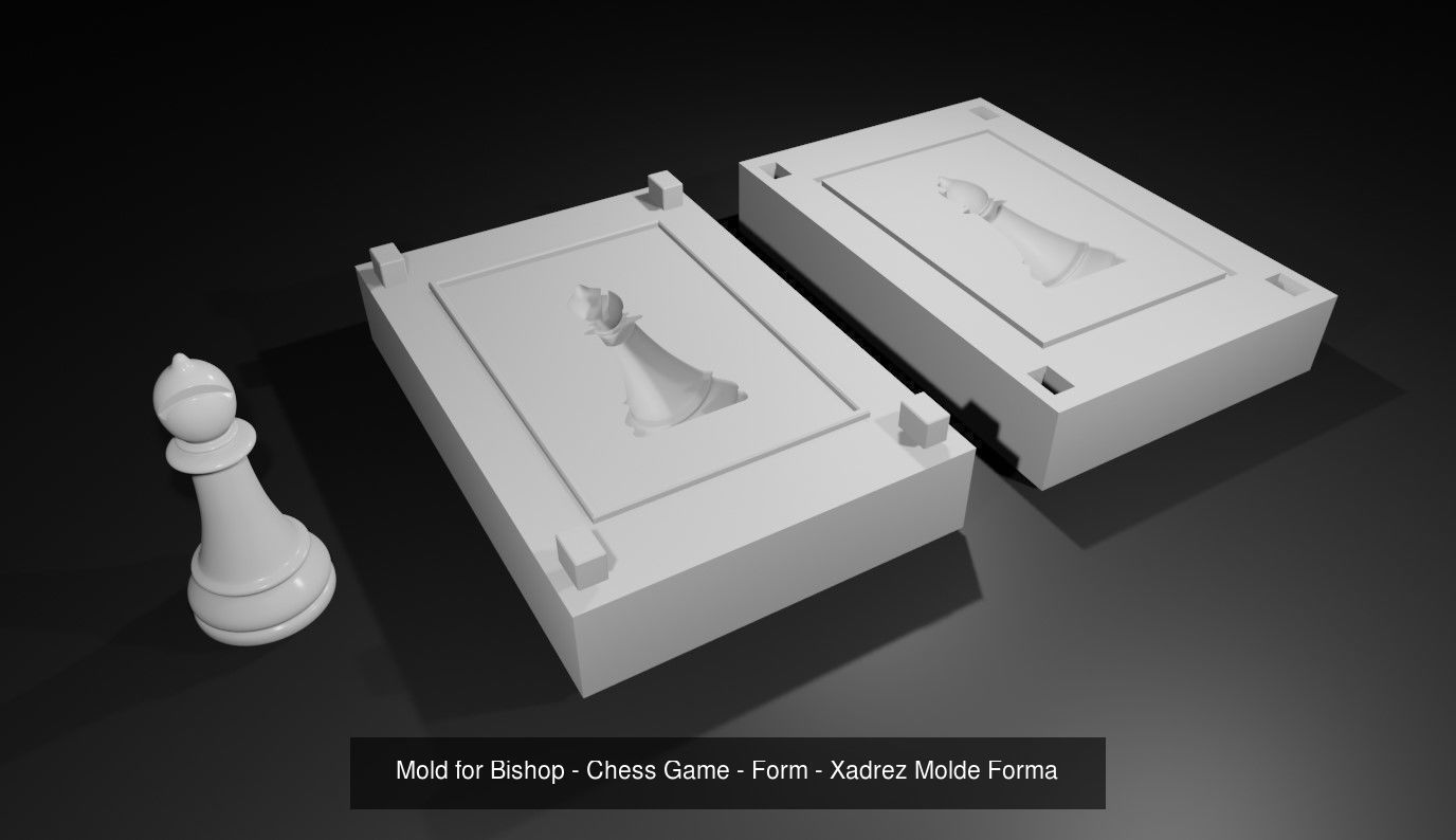 Mold for Chess Game Pieces - Full Pack - Form - Xadrez 3D Model Collection_4