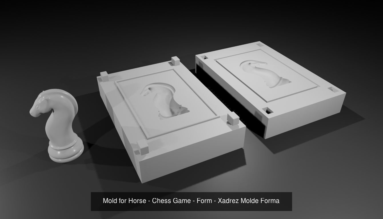 Mold for Chess Game Pieces - Full Pack - Form - Xadrez 3D Model Collection_3