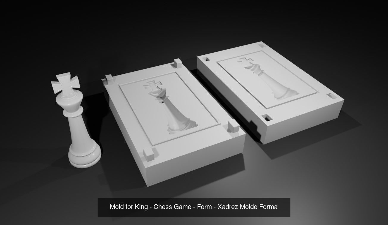 Mold for Chess Game Pieces - Full Pack - Form - Xadrez 3D Model Collection_6