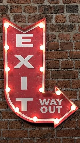 Highly detailed model of vintage lighted exit sign 3D model