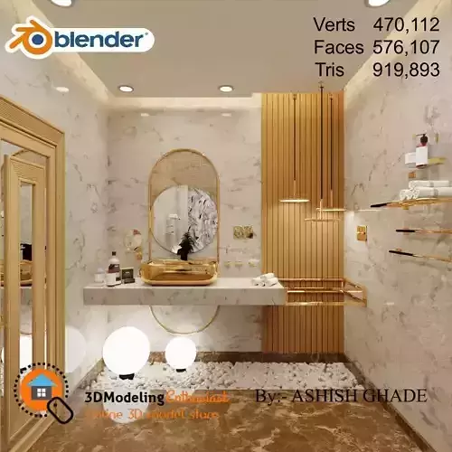 Luxurious Bathroom  3D model