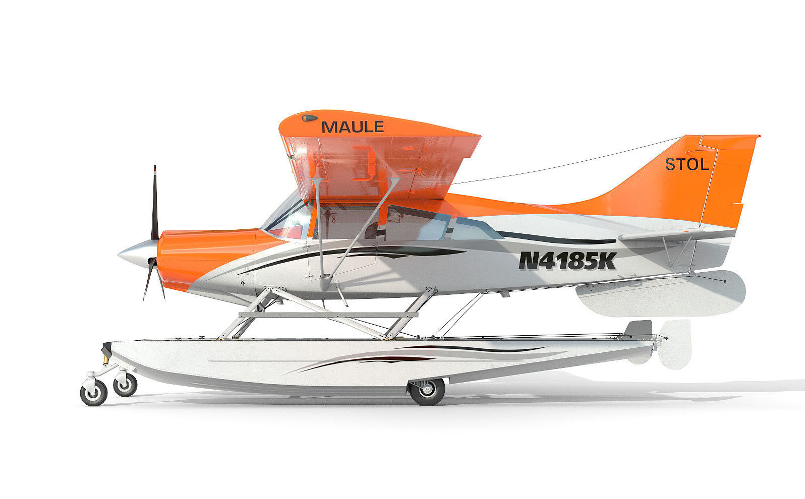 Light hydroplane Maule with interior 3D model_1