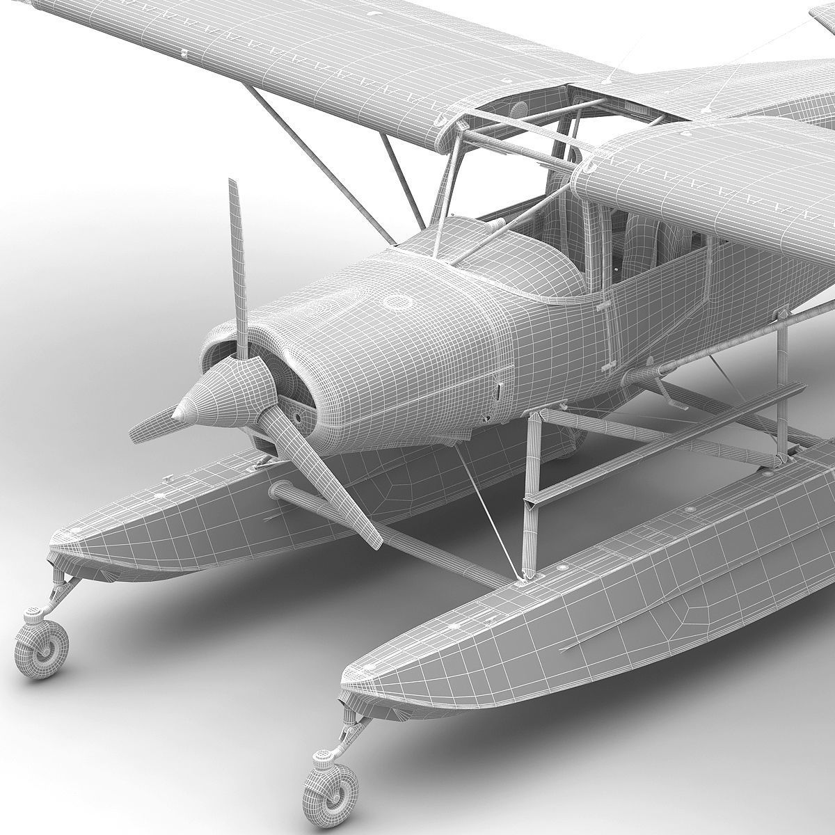 Light hydroplane Maule with interior 3D model_11