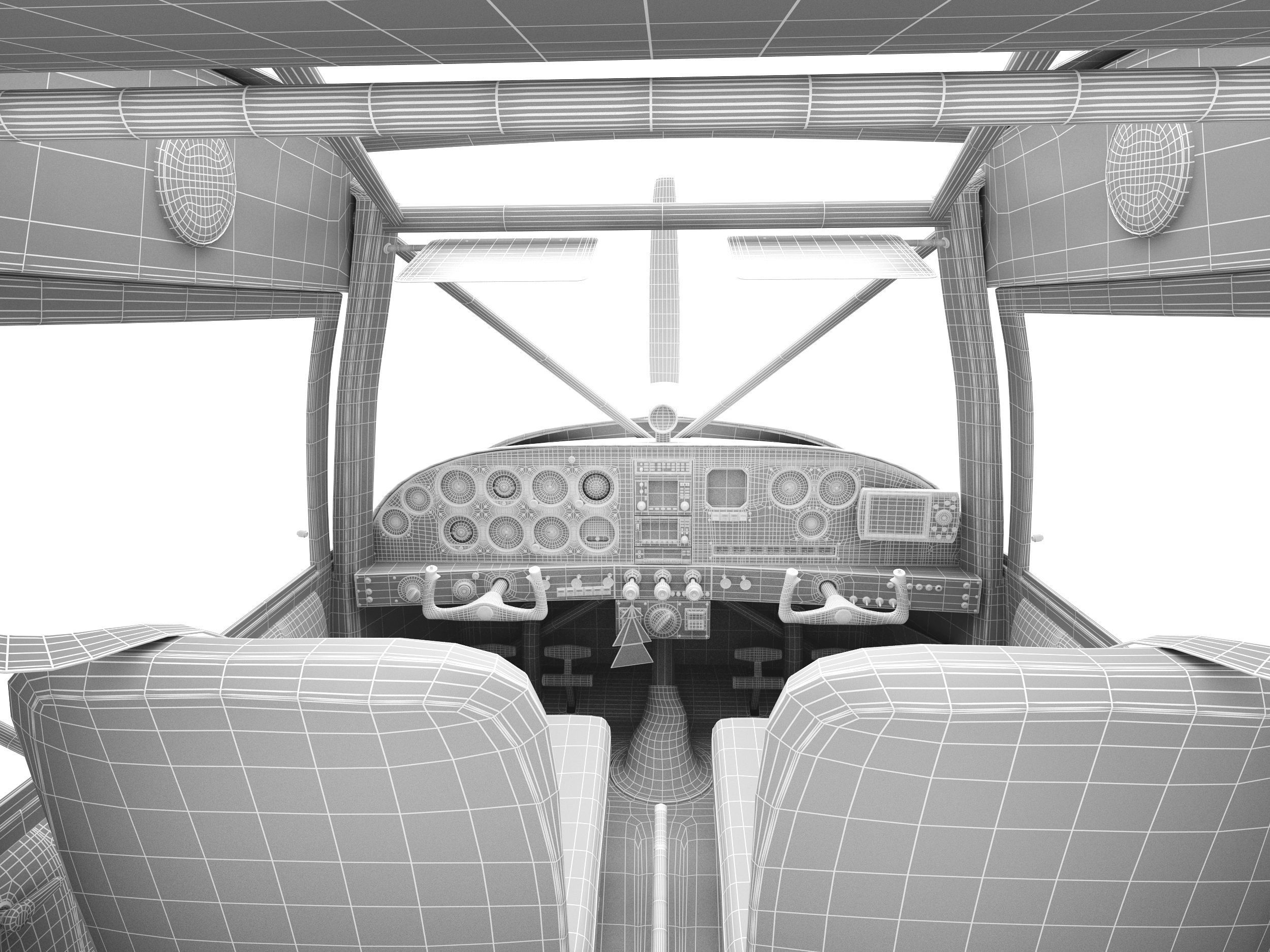 Light hydroplane Maule with interior 3D model_8