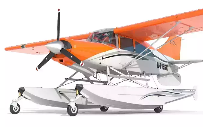 Light hydroplane Maule with interior 3D model