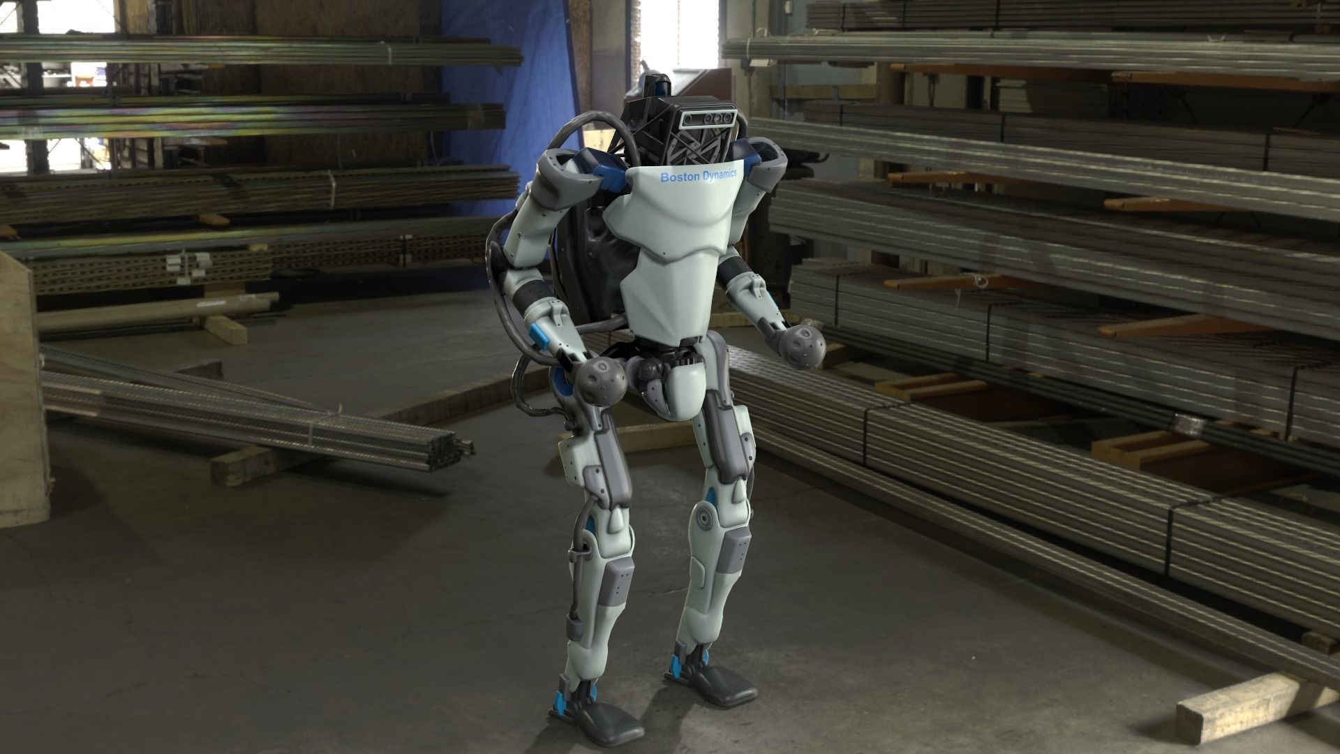 Atlas Robot Boston Dynamics Low-poly 3D model_4