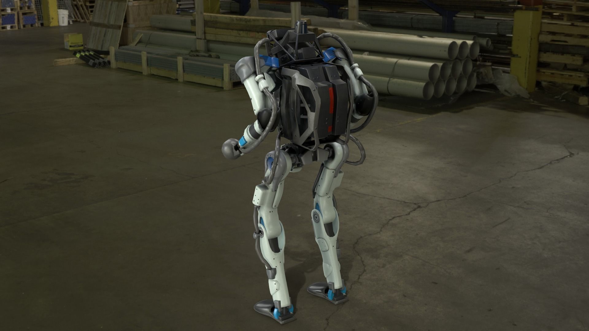 Atlas Robot Boston Dynamics Low-poly 3D model_2