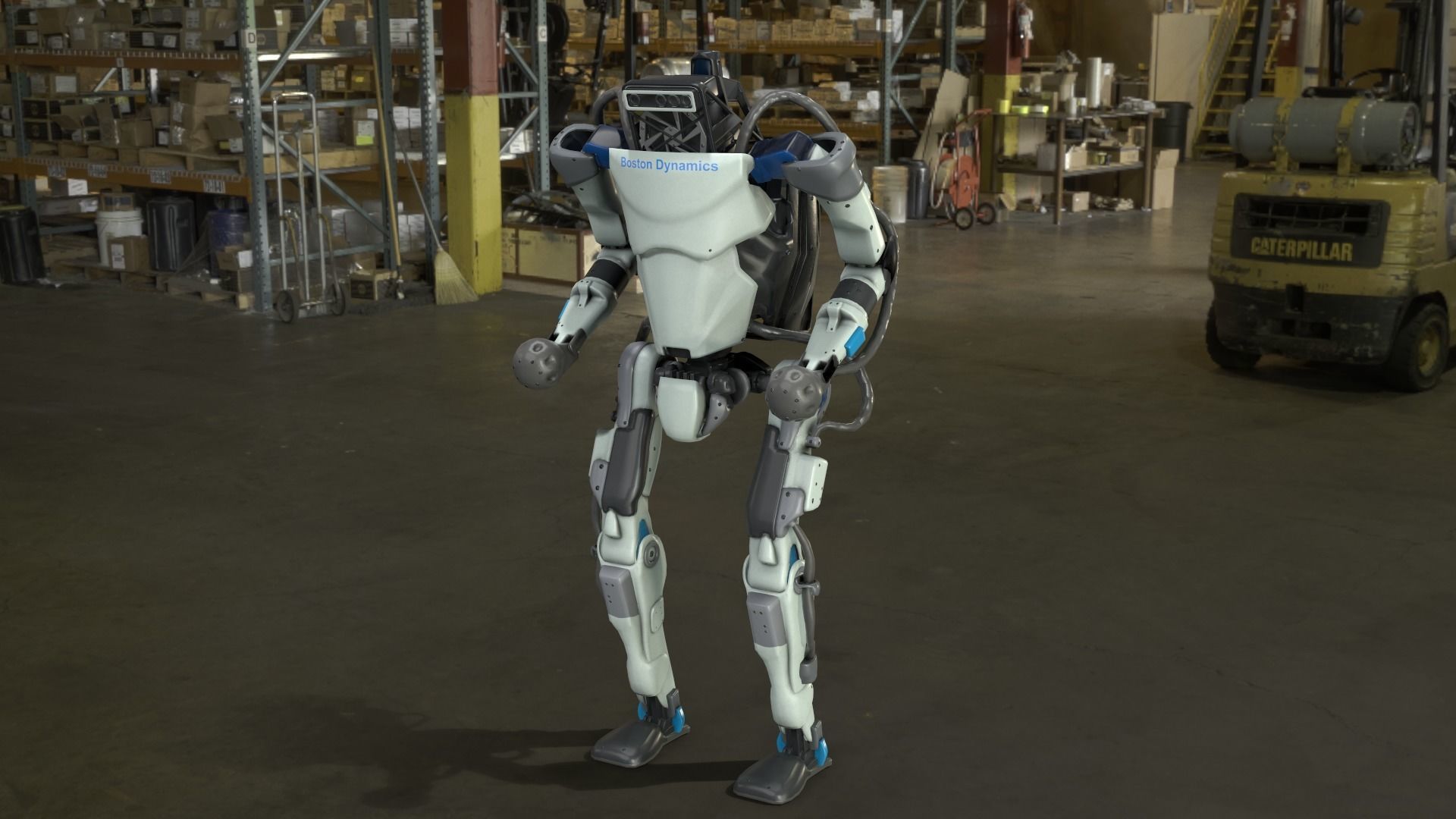 Atlas Robot Boston Dynamics Low-poly 3D model_1